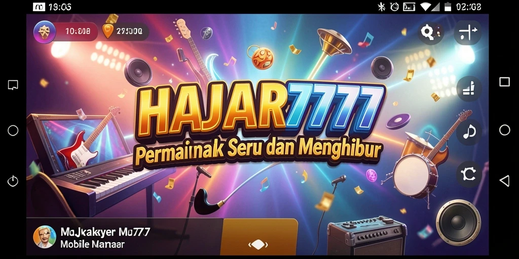 Tampilan gameplay seru di HAJAR777 dengan berbagai pilihan lagu.