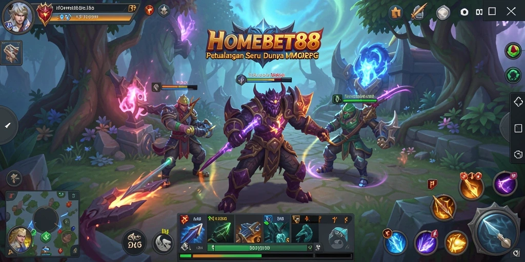 Tampilan gameplay HOMEBET88 yang memukau dalam dunia MMORPG.