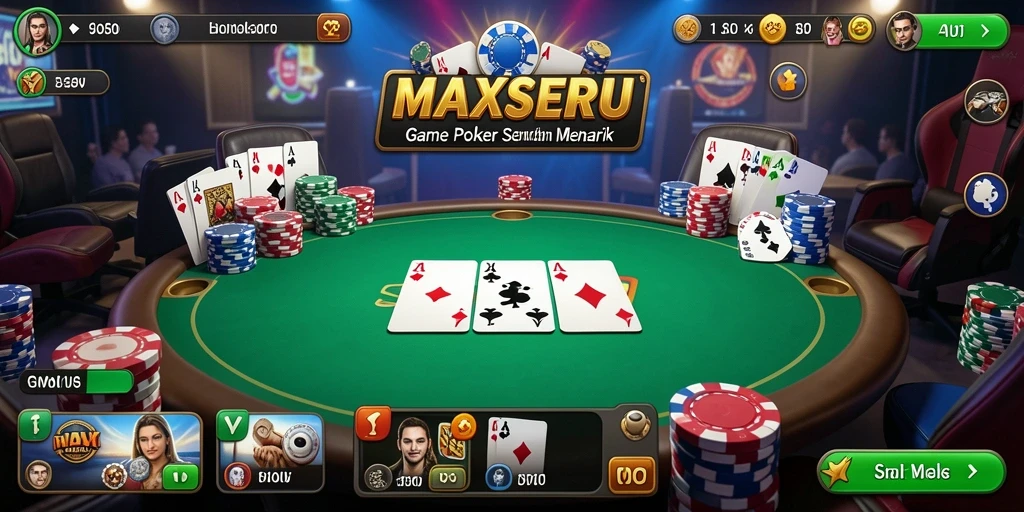 Tampilan gameplay Poker yang seru dan penuh tantangan.