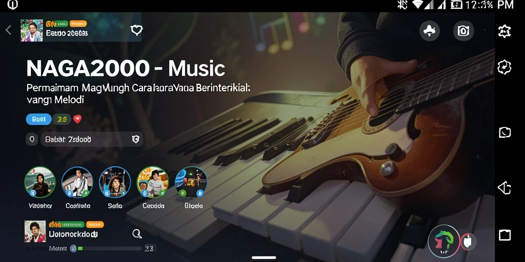 Screenshot utama NAGA2000 menunjukkan pengalaman bermain musik yang seru.